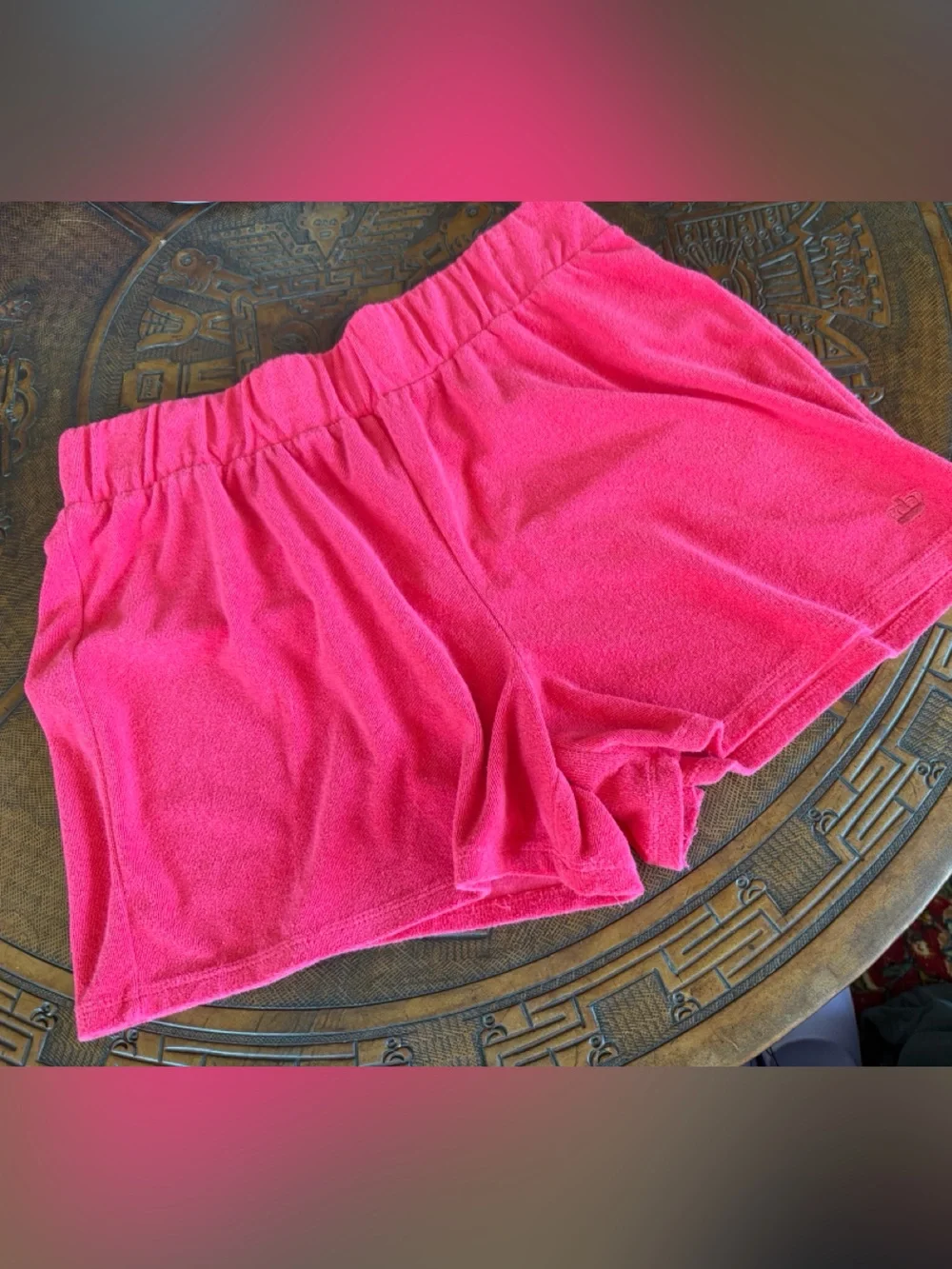Juicy Couture Bright Pink Terry Shorts with Elastic Waist
